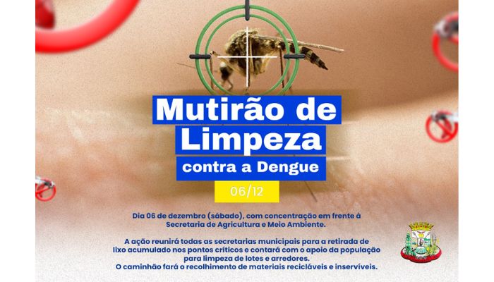 Guaraniaçu - Secretaria Municipal de Saúde anuncia Mutirão de Limpeza contra a Dengue